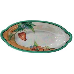 Vintage Noritake boat shaped dish bowl hand painted